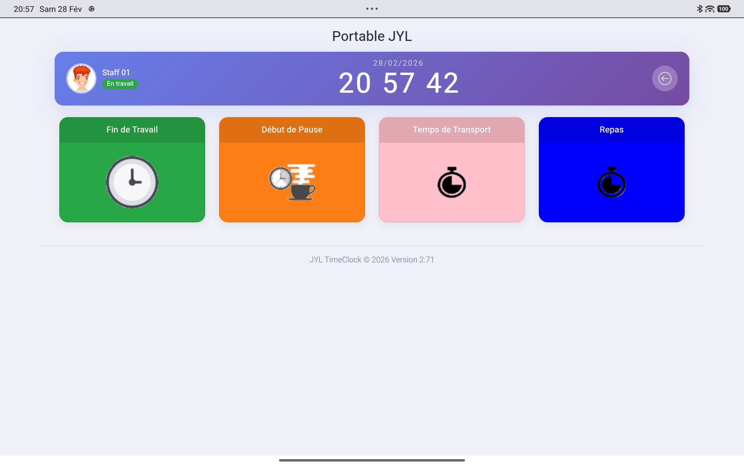 JYL TimeClock Connect — l&auml;sn&auml;oloraportti