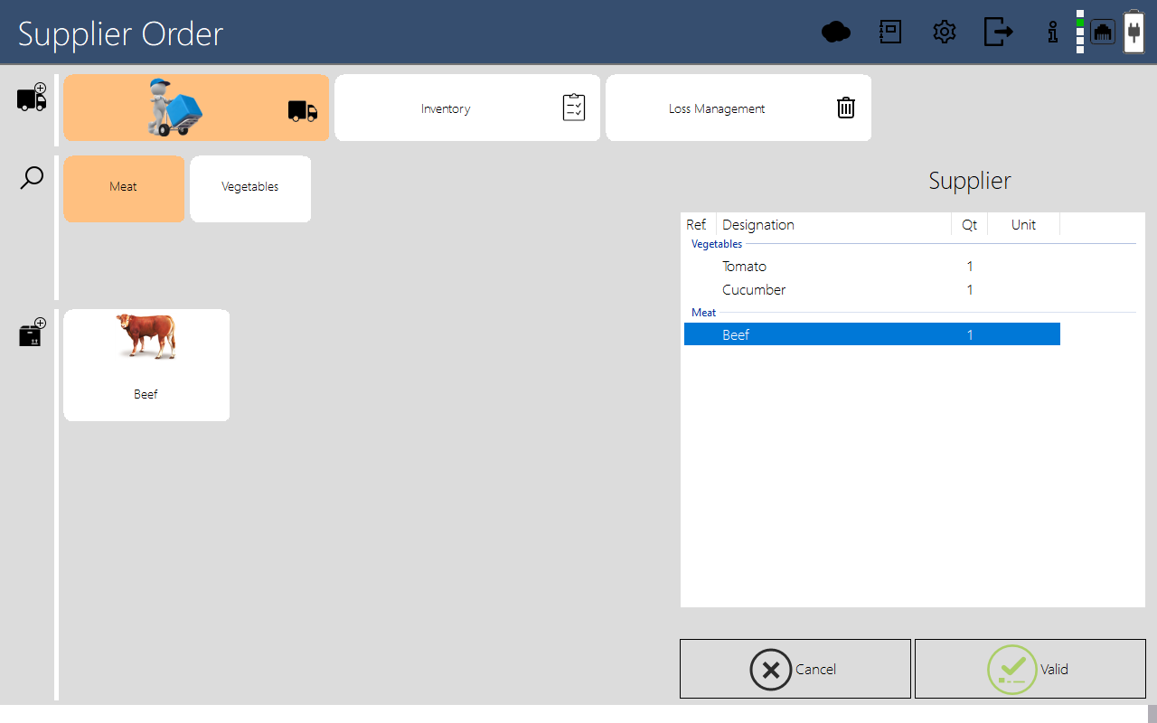 JYL Supplier Orders -käyttöliittymä